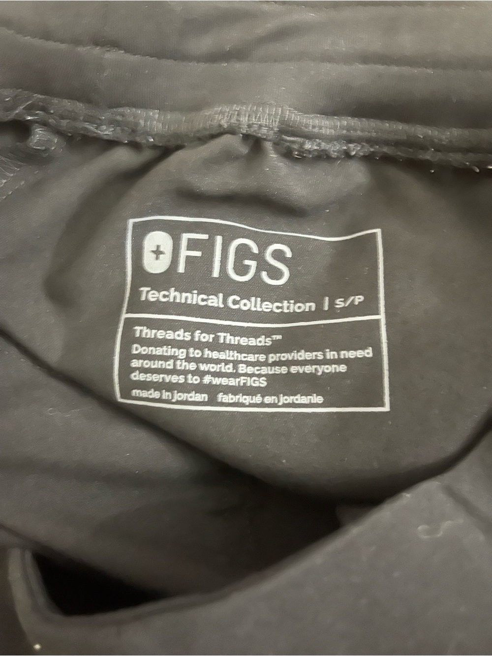 Black Adult FIGS with Drawstring - Picture 3 of 3